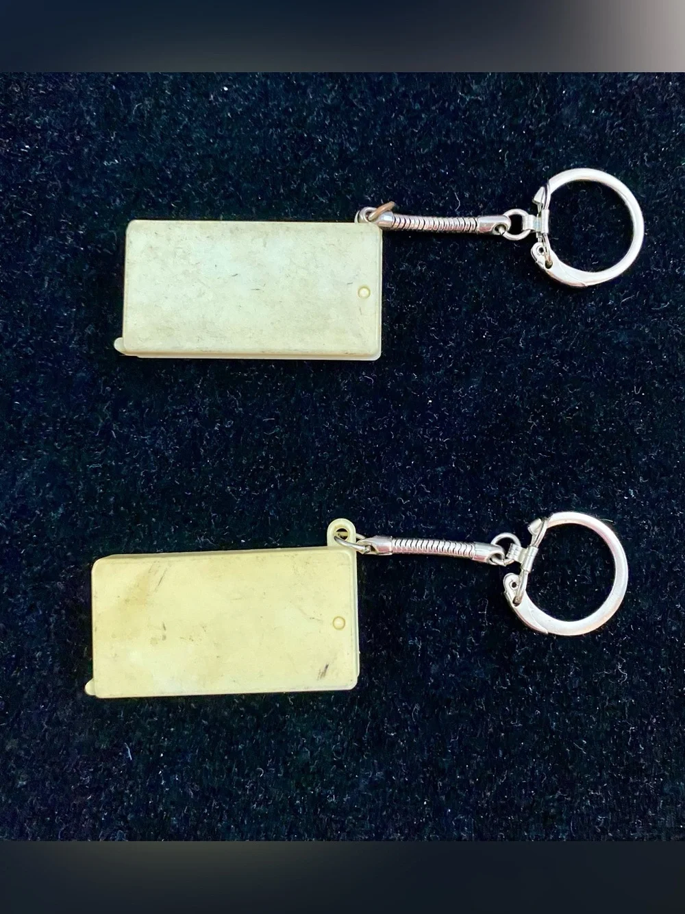 Vintage Plastic Comb Mirror Keychain Lot of 2 Retro Novelty Key Ring Pocket Toy
